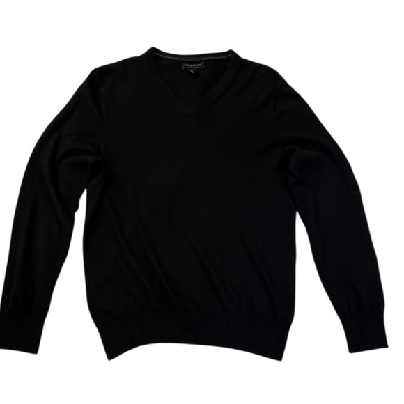 Two Banana Republic Silk-Blend V-Neck Pullover Sweaters Beige/Navy Blue Large - Picture 9 of 13